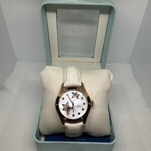 Ladies Rotary Diamond Watch RLS00029/41 Rose Gold Plated White Leather Swiss